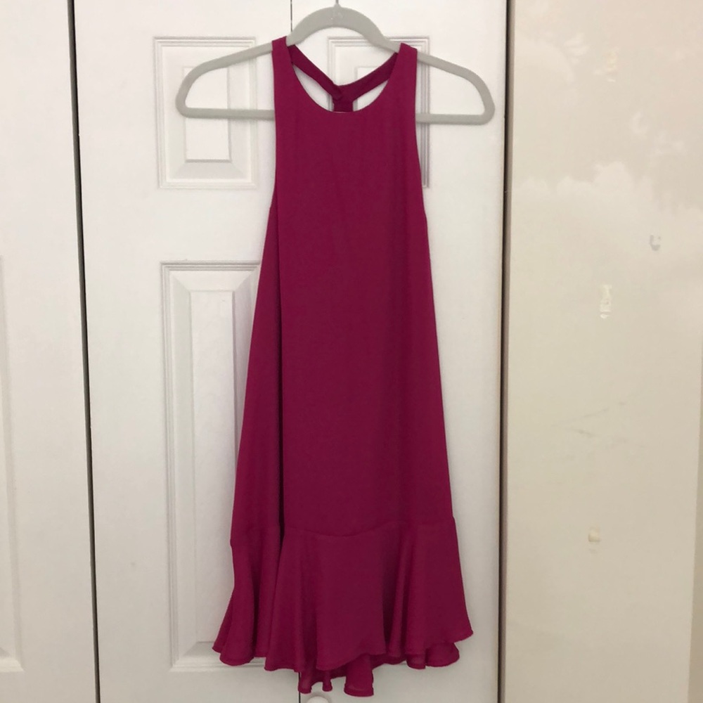 Lucca Couture Fuschia Ruffle Dress, Size M